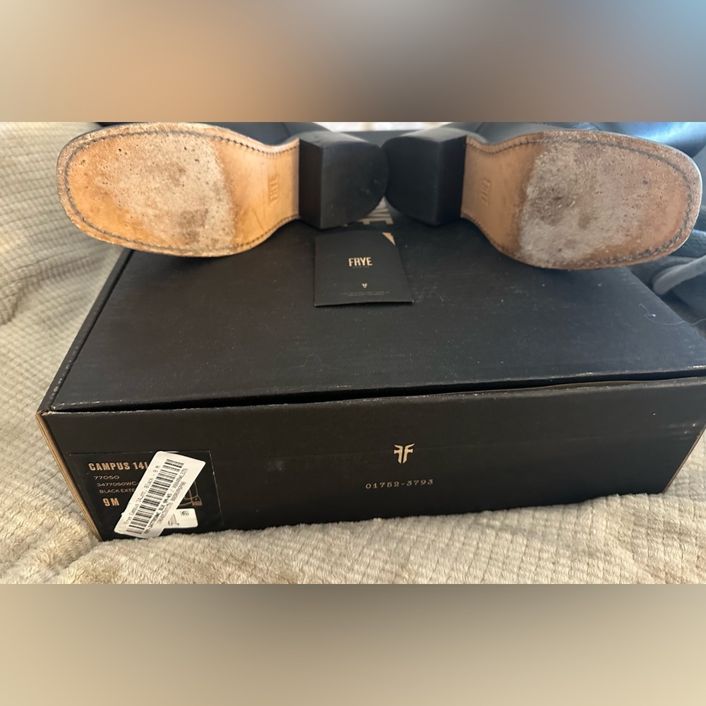 Frye Black Campus Boots Extended Calf 14L - Picture 12 of 14